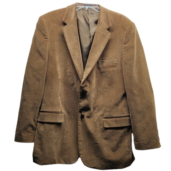 Saddlebred Blazer Mens Size 44R Brown Corduroy Two Button Sport Coat Suit Jacket - Picture 3 of 10